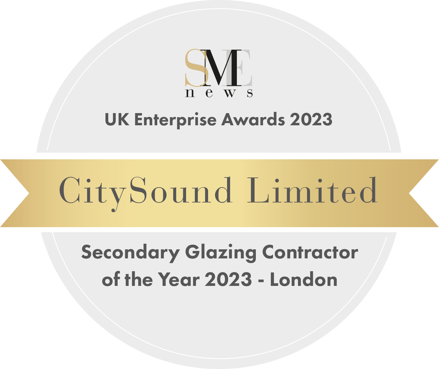 SME UK Enterprise Awards 2023 - City Sound Secondary Glazing